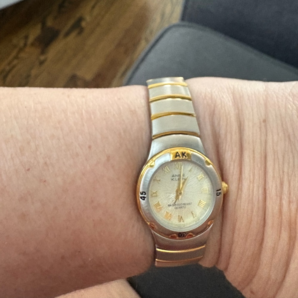 Anne Klein Vintage Two-Tone Gold & Silver Metal Watch